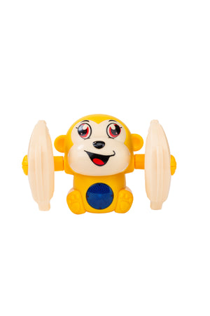 Urban Tots Animal Cartoon Model Monkey With Voice Control, Light, Sound & 360° Rotation-Yellow