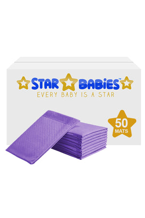 Star Babies Disposable Changing Mat Value Pack of 50 - Lavender