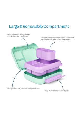 MOON Marmita Kids Lunch Box Set with Insulated Bottle & Bag – Leakproof, BPA-Free, Microwave & Dishwasher Safe -Mermaid