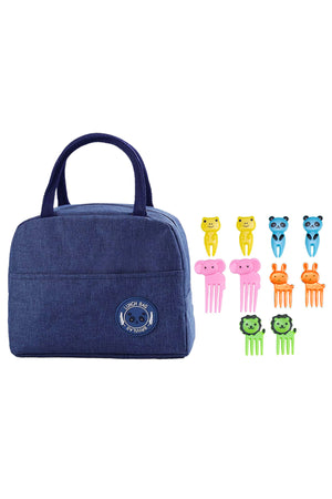 Star Babies Insulated Mini Lunch Bag with Fruit Picks(10 pc) blue