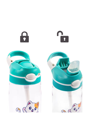 Cocobee Green Tritan Leakproof Water Bottle – Bpa-Free, 480Ml, Push Button Lid, Age 3+-Green