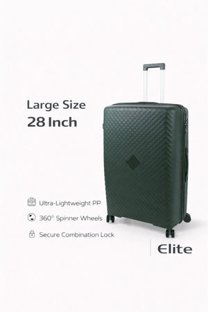 ELITE- Premium Hard-Shell Luggage 28 inch – Lightweight Spinner Suitcase – Dark Green
