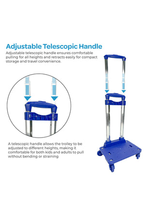 MOON 4-Wheel Trolley for 18 Inch Bags | 360° Spinner Wheels | Foldable Luggage Cart | Heavy Duty Travel Trolley | Smooth Rolling Bag Carrier | Universal Fit
