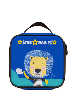 Star Babies Brave Lion Themed Bento Lunch Bag , Toddler-Friendly, 3 Years+, Easy to clean- -Blue