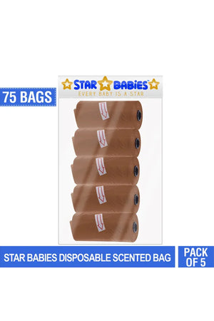 Star Babies - Disposable Scented Bag Pack of 5/75 Bags - Brown