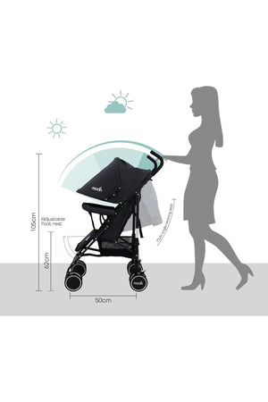 MOON Neo Plus Light Weight Travel Stroller,Black
