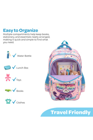 MOON Kids Backpack - (14-Inch) Premium Kids School Bag -Cat