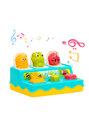 MOON Pop Up Animals Toy for Kids with Music, Sensory Toys Portable Baby Toys ,for 6-18 Month