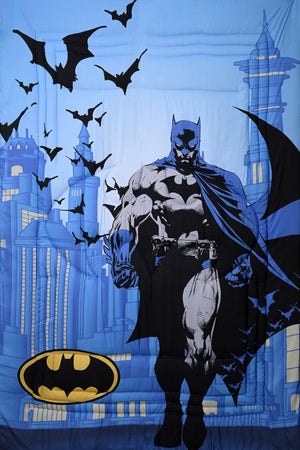 Batman 5-In-1 Bnb Comforter Set – Brushed Microfiber With Polyester Shell – Blue