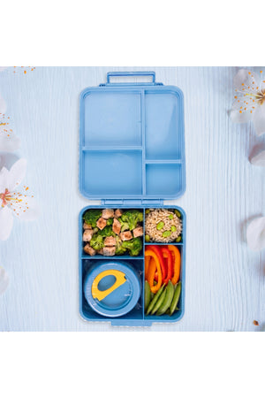 Cocobee Dino Tritan Bento Lunch Box With Food Jar, 4 Compartments, Leakproof & Microwave Safe, 1.87L , Bpa Free – Ages 3+(Blue)