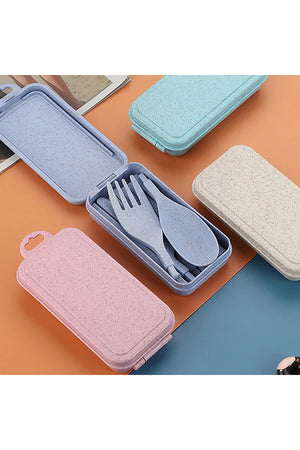 Star Babies Insulated Mini Lunch Bag with Foldable Fork- Spoon Set Grey