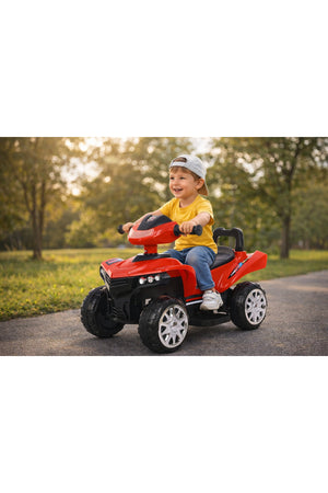StarMarz Mini Quad Ride-On ATV – Foot-to-Floor Baby Ride-On Bike for Kids, Sturdy 4-Wheel Design, Steering Handle & Comfortable Seat – Indoor/Outdoor Toddler Push ATV (1–4 Years) – Red