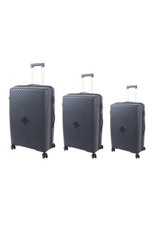ELITE 3-Piece Hard-Shell Luggage Set (20/24/28) – Lightweight Spinner Suitcase – Dark Grey