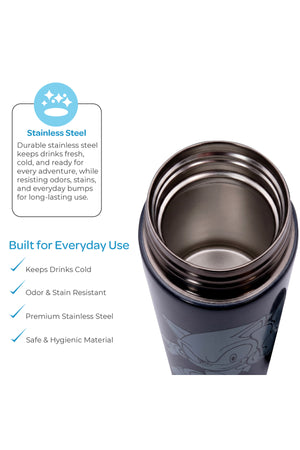 MOON Licensed Sonic Kids Water Bottle with Spray Mist | Cooling Spray | BPA-Free Stainless Steel | Leak-Proof for School, Camping, Hiking, Outdoor Play | Boys Water Bottle |500ml
