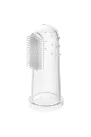 مون Fingertip طفل سيليكون فرشاة أسنان مع ناعم Bristles لـ Infants, أبيض