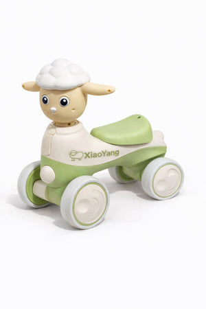 StarMarz Musical Animal Ride-On for Toddlers, Cute Sheep Design with Lights & Music, Smooth Wheels, Indoor Baby Ride-On Toy for Kids 1–4 Years - Green