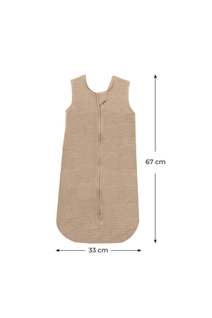 MOON Organic Crinkle Muslin Sleep sack 1 Tog (0-6 Months )-Brown