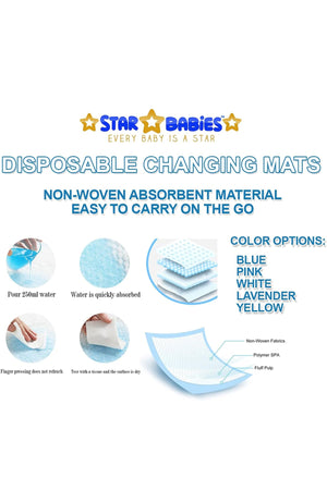 SunBaby Disposable Changing Mats, Pack of 36 - Blue