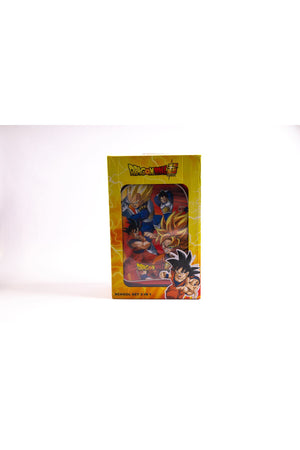 Dragon Ball 5-Piece School Set With 18-Inch Trolley Bag, Lunch Bag, Pencil Case, Water Bottle, And Lunch Box-Red