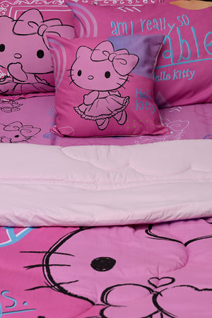Hello Kitty 5-In-1 Bnb Comforter Set, Brushed Microfiber With Polyester Shell – Pink