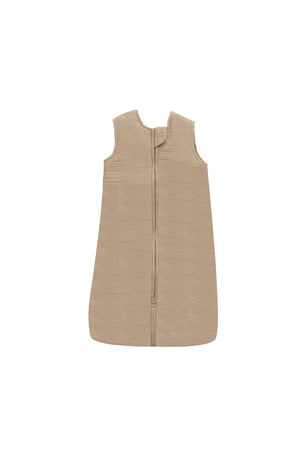 MOON Organic Crinkle Muslin Sleep sack 2.5 Tog (6-12Months )-Brown