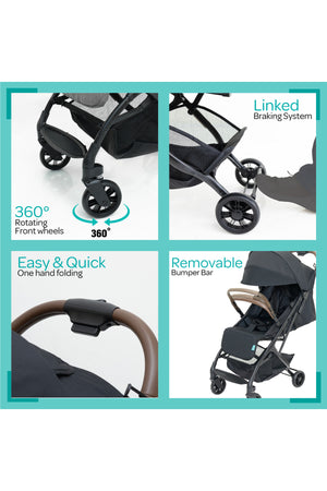 MOON Ritzi-Lite Baby Cabin Stroller -Black