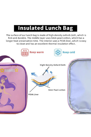 Star Babies - Bento Lunch Bag & Stainless Steel Water Bottle Set - Little Mermaid - 2 Pcs