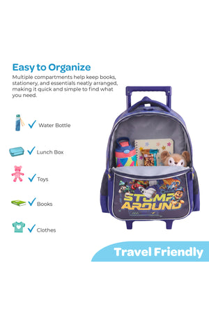MOON Licensed Paw Patrol 3 in 1 Kids Trolley Set - (16-Inch) Premium Kids School Bag with Lunch Bag & Pencil Case-Blue