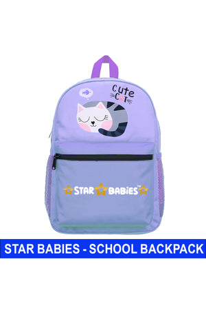 Star Babies - Kids Backpack - Cat - Purple - 16-Inch/41cm