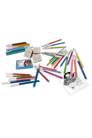 Disney Moana 2 Art Set for Kids – 86 x 54 cm Case with 60 Felt Tip Pens, 10 Pencil Crayons, 10 Wax Crayons, 6 Stamps, Ink Pad, Coloring Book, Notebook & 30 Stickers