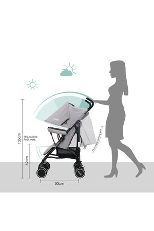 MOON Neo Plus Light Weight Travel Stroller,Light Grey