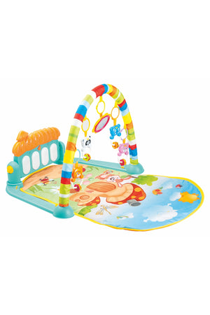 Urban Tots Baby Activity Play Gym with Soft Padded Mat & Hanging Toys – Musical Infant Playmat for Newborns – Tummy Time & Early Development