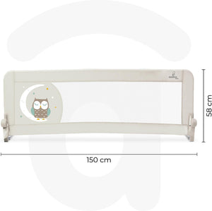 Asalvo Safety Bed Rail for Children 150 cm. 2 in 1 Owl – Folding with Adjustable Strap