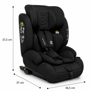 Asalvo Route Fix Convertible Car Seat, Group 1/2/3 (9-36kg), Isofix + Top Tether, Black