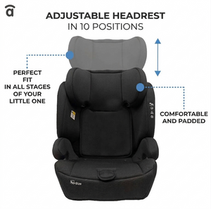 Asalvo Route Fix Convertible Car Seat, Group 1/2/3 (9-36kg), Isofix + Top Tether, Black