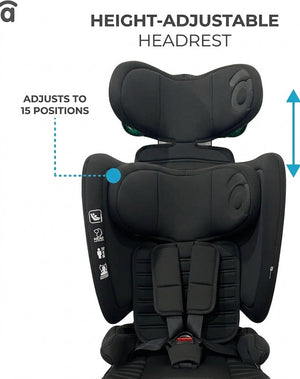 Asalvo Neocare i-Size Convertible Car Seat ECE R129 - Black (0-12 years) Multi-Stage Protection