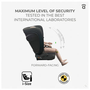 Asalvo Neocare i-Size Convertible Car Seat ECE R129 - Black (0-12 years) Multi-Stage Protection