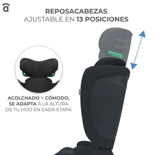 Asalvo Omniguard Convertible Car Seat Black, Isofix, I-Size, ECE R129 (4-12 years)
