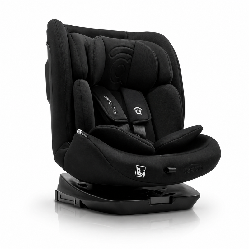 Asalvo Protocare 360° Rotating i-Size Car Seat with ISOFIX, Grey, Rear & Forward Facing