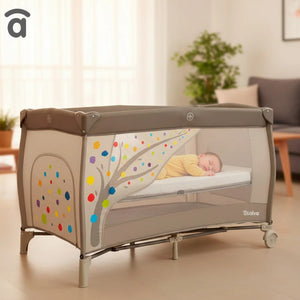 Asalvo Completa Travel Crib Tree, 3-in-1, Cradle, Playard & Changing Table - 0-months to 15 kg.