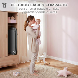 Asalvo Smart 2-in 1 Co-Sleeping Mini Crib & Bed with Mattress - Beige, 0-6 months