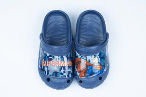 Superman Kids Clogs Lightweight & Comfortable Slip-On Sandals – For Boys – Dark Blue