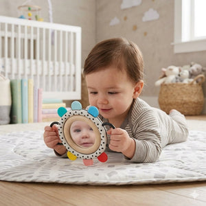 Manhattan Toy Wimmer Grasp & See Wooden Mirror Toy for Infants (0+ Months)