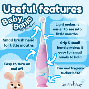 BabySonic Pink Electric Toothbrush 0-3 yrs