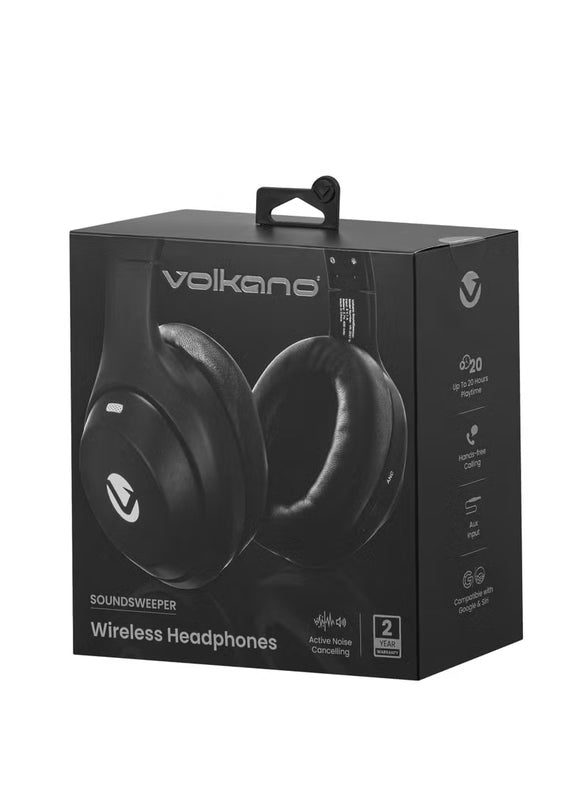 Volkano SoundSweeper Series Active Noise Cancelling Headphones - Black