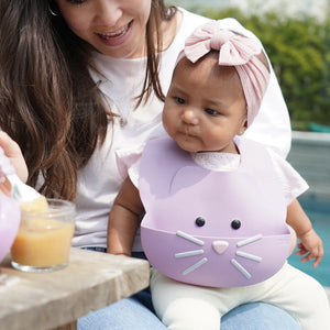 Melii Silicone Bib Purple Cat