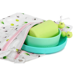 Melii - Multi Purpose Waterproof Wet Bag - White & Pink Bulldog