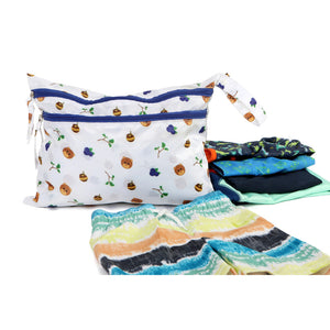 Melii - Multi Purpose Waterproof Wet Bag - White & Navy Bear