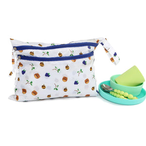 Melii - Multi Purpose Waterproof Wet Bag - White & Navy Bear