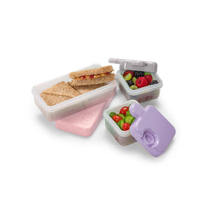 Melii Puzzle Food Container - Pink, Purple, Grey